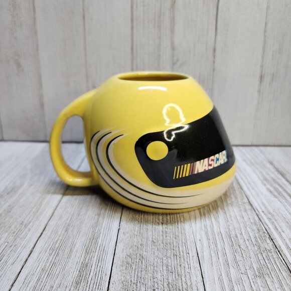 NASCAR Racing Helmet Coffee Mug Cup Yellow Ceramic 2004 - Picture 2 of 9